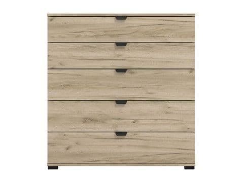 HIGHAM Oak Finish Chest of Drawers - Medium-sized, 6 Drawers - Dalton Home
