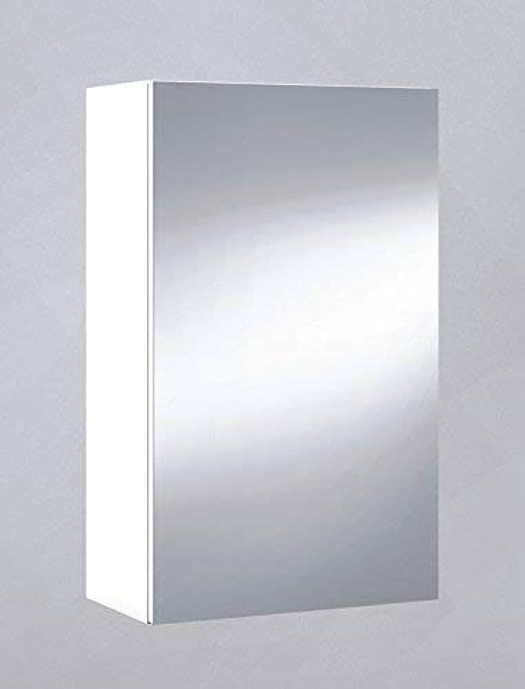Marvinova 400mm White And Mirrored 1 Door Wall Mounted Bathroom Cabinet - White - Dalton Home