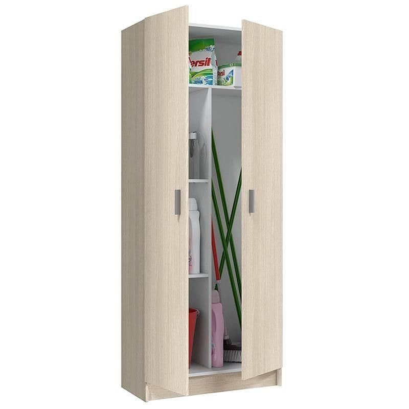 Hudsonique Tall Oak Effect 2 Door Utility Universal Storage Cupboard - Oak - Dalton Home