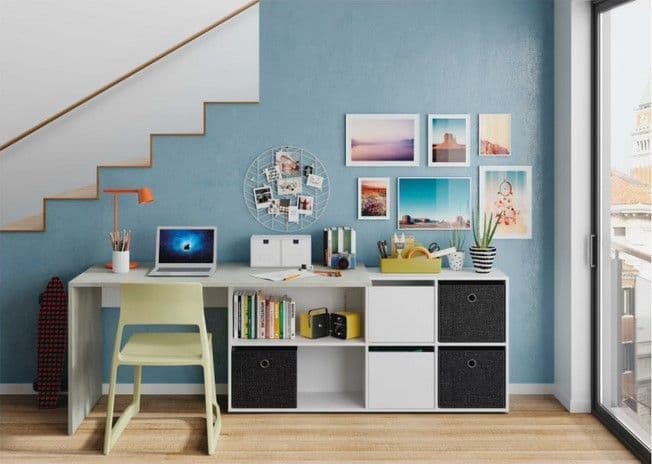 Pellegrinova White and Concrete Grey Large Left or Right FlexiCorner Office Desk - White - Dalton Home