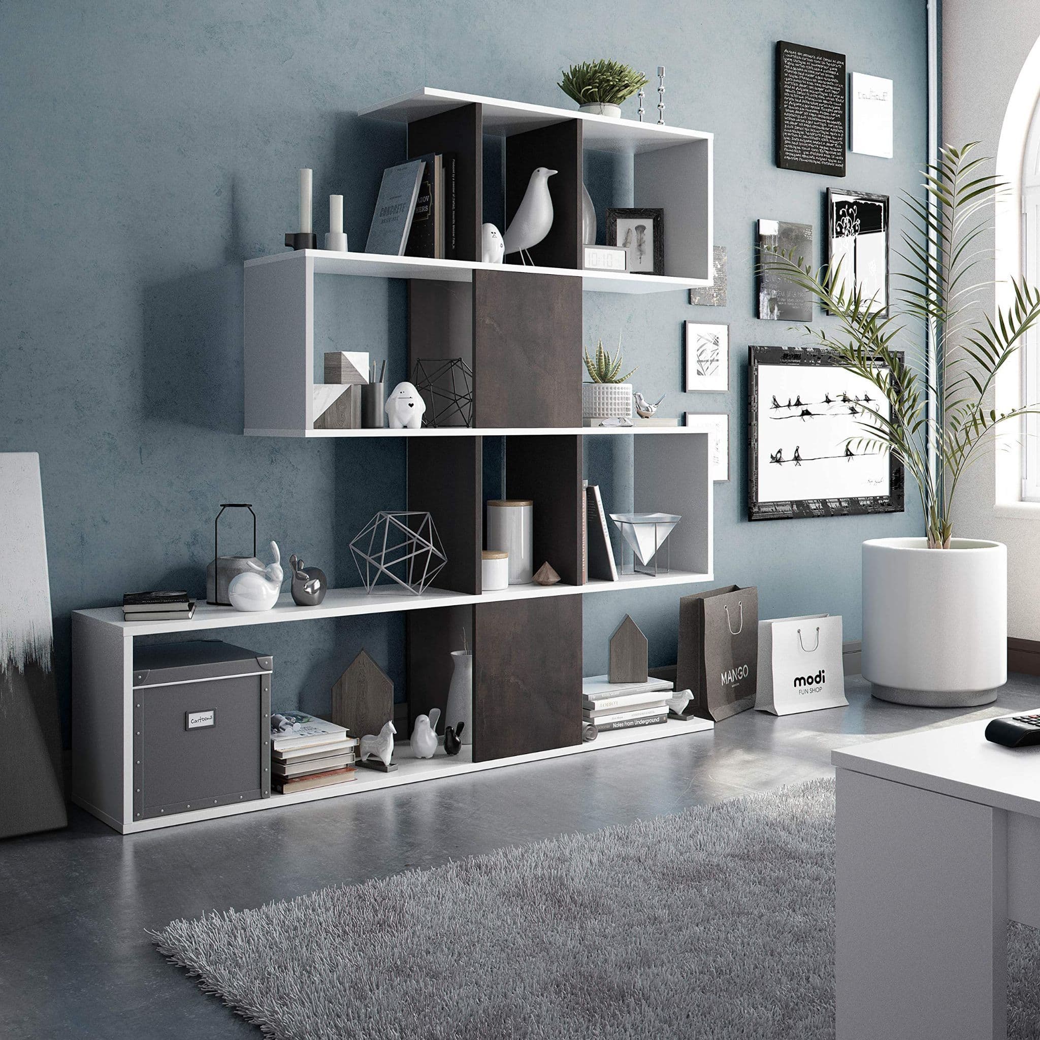 Cordobelle Oxide Dark Brown and Artic White Bookcase - Dark Brown - Dalton Home