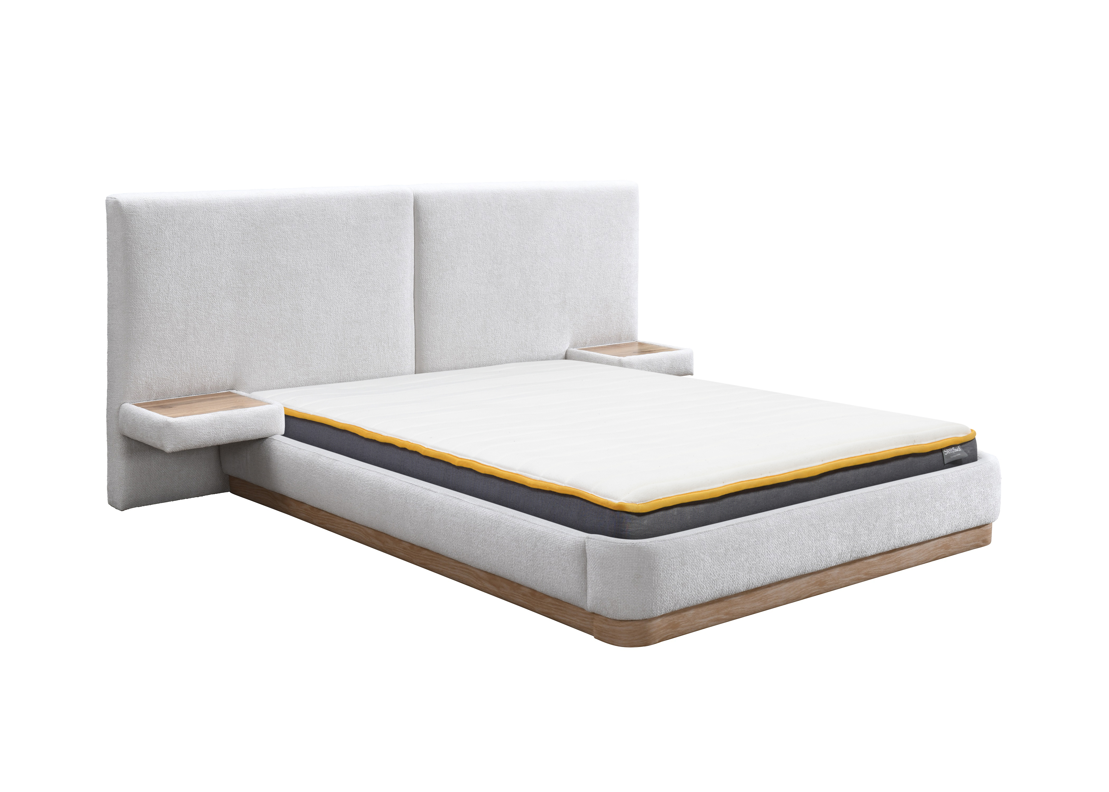 CORVALE Double Fabric Bedrame - White - Birlea Essentials