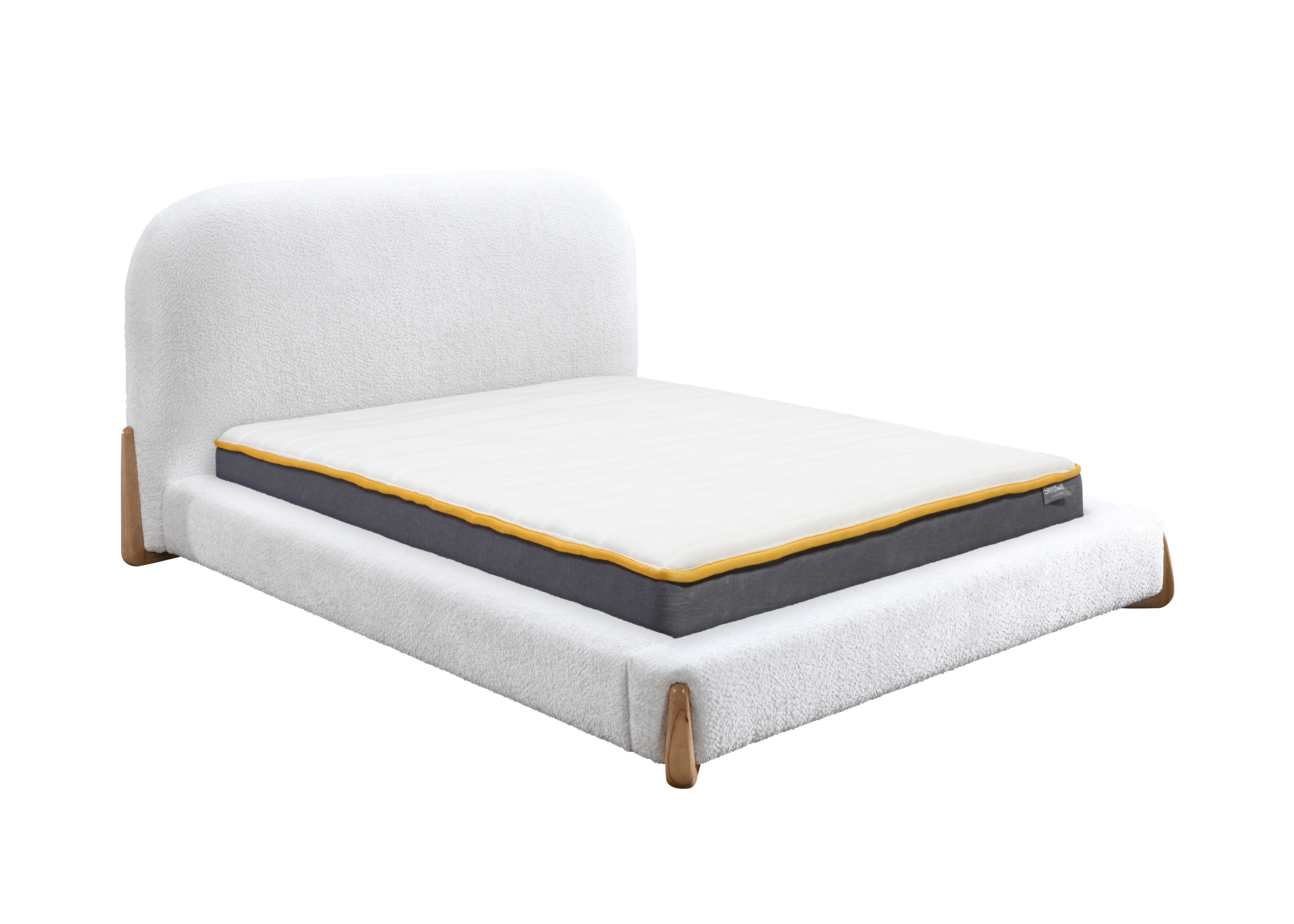 ARDURA Double Fabric Bedframe - White - Birlea Essentials