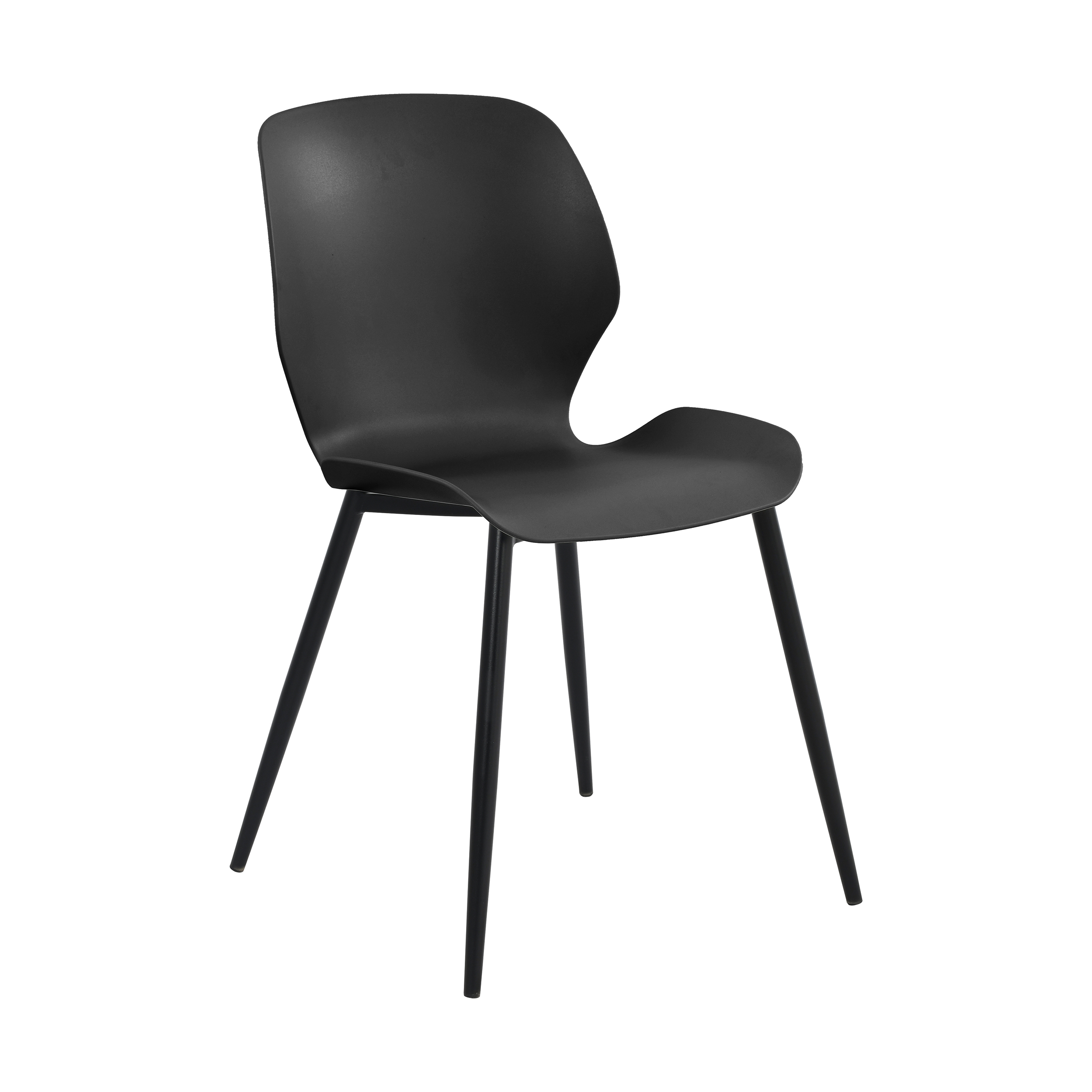 VERO Set of 2 Plastic Kitchen Chairs - Black - Colton & Sawyer