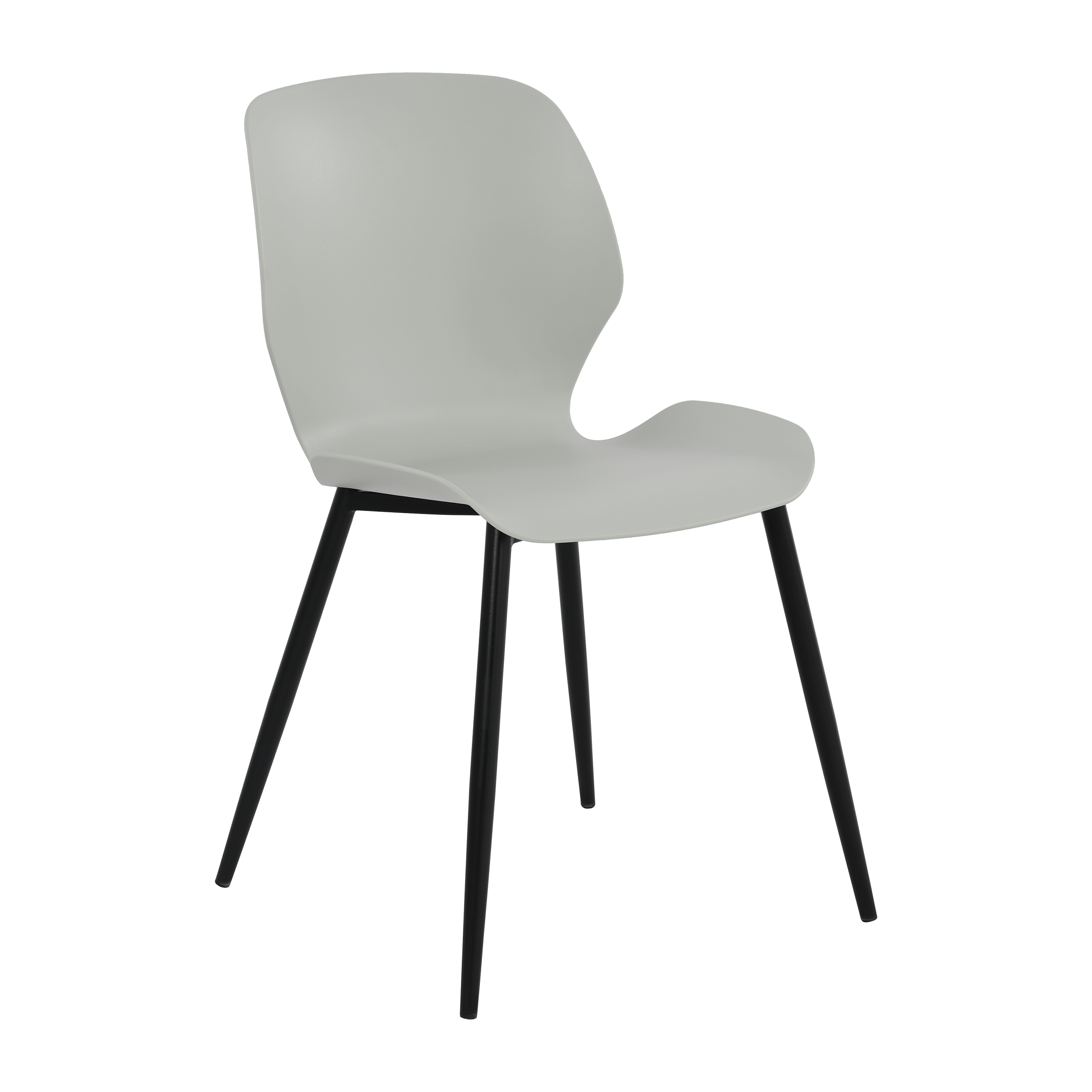 VERO Set of 2 Plastic Kitchen Chairs - Light Grey - Colton & Sawyer