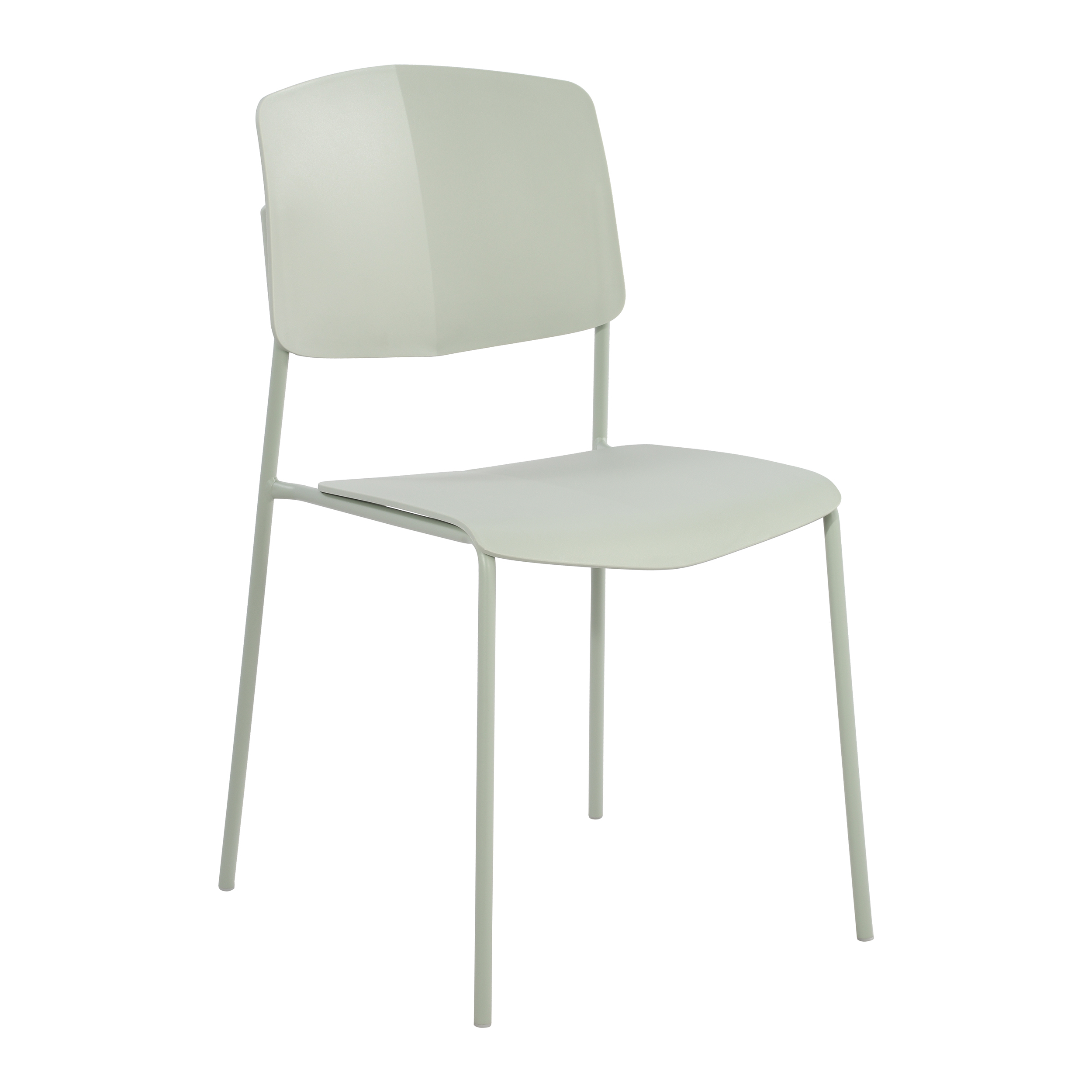 LUMO Set of 2 Plastic Kitchen Chairs with Back - Light Green - Colton & Sawyer
