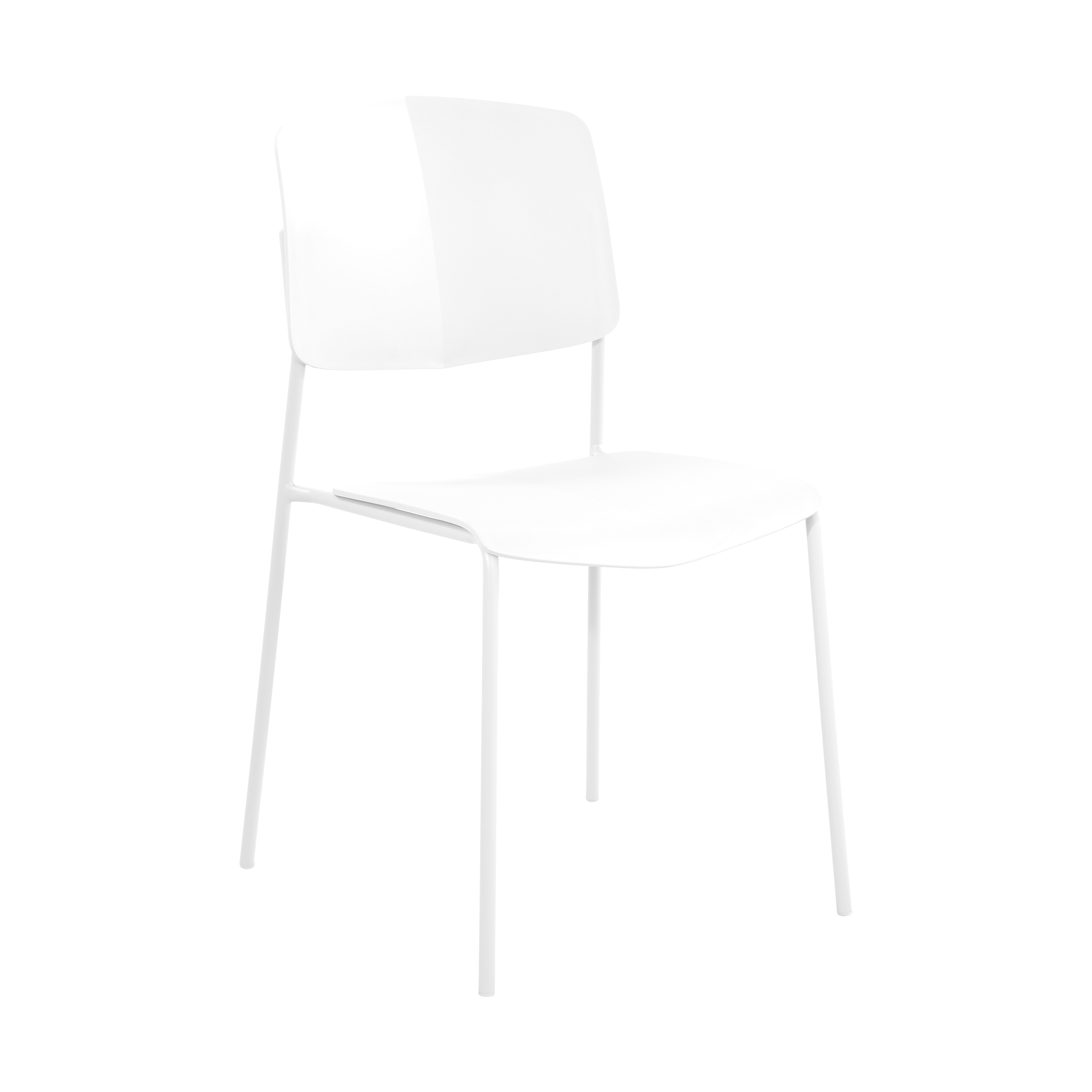 LUMO Set of 2 Plastic Kitchen Chairs with Back - White - Colton & Sawyer