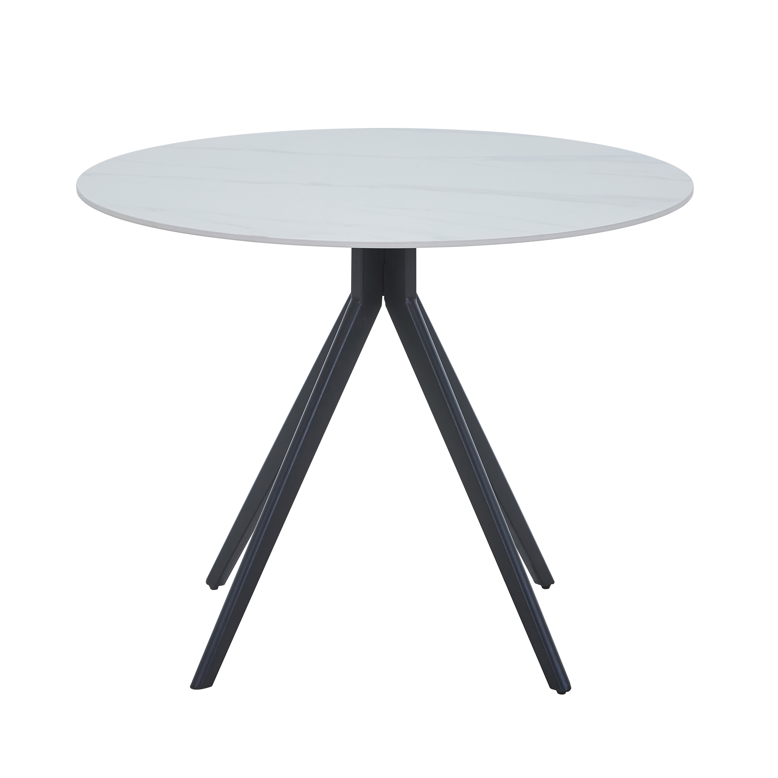 NEXO Round Dining Table with Gloss White Stone Top - Colton & Sawyer