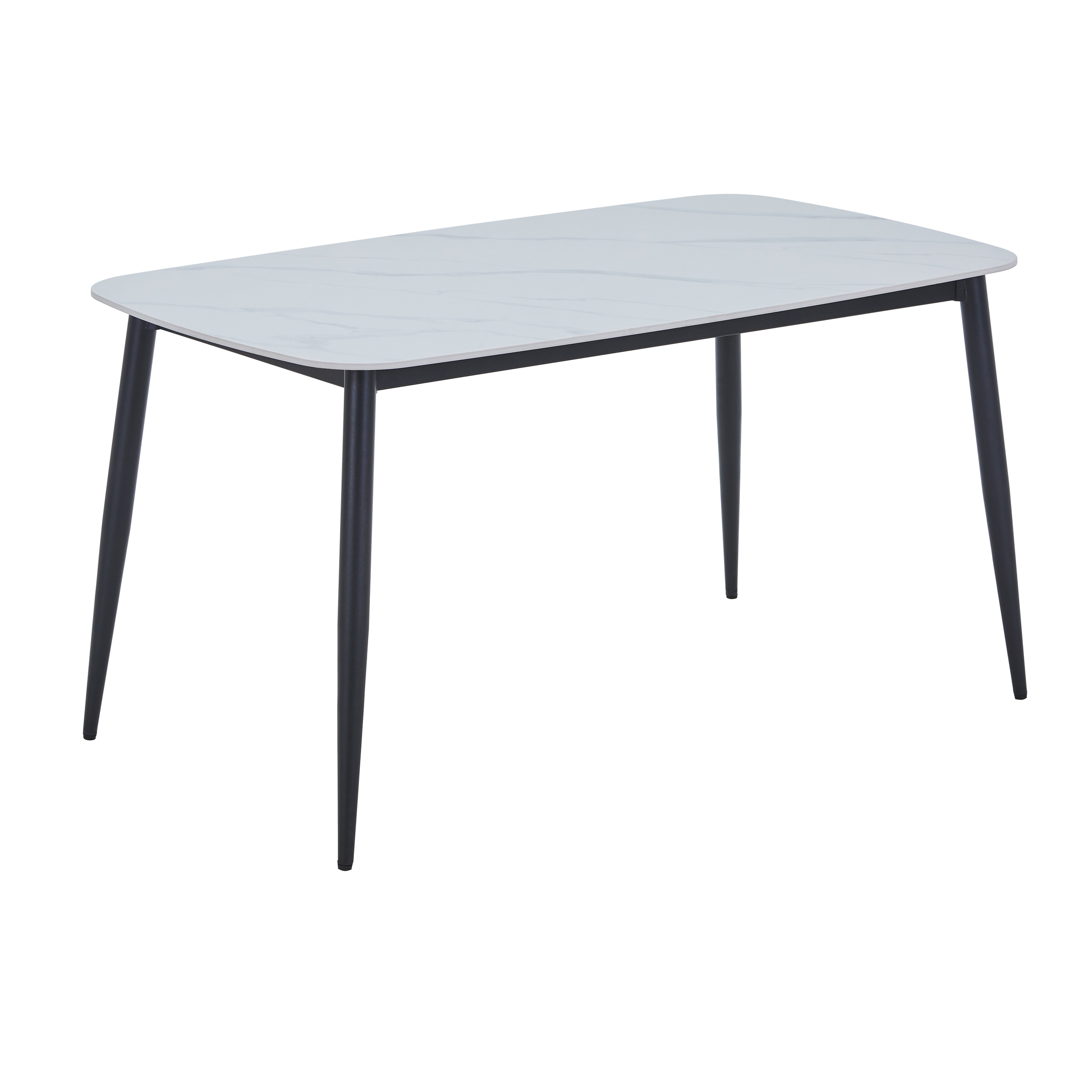 NEXO Rectangular Dining Table with Gloss White Stone Top - Colton & Sawyer
