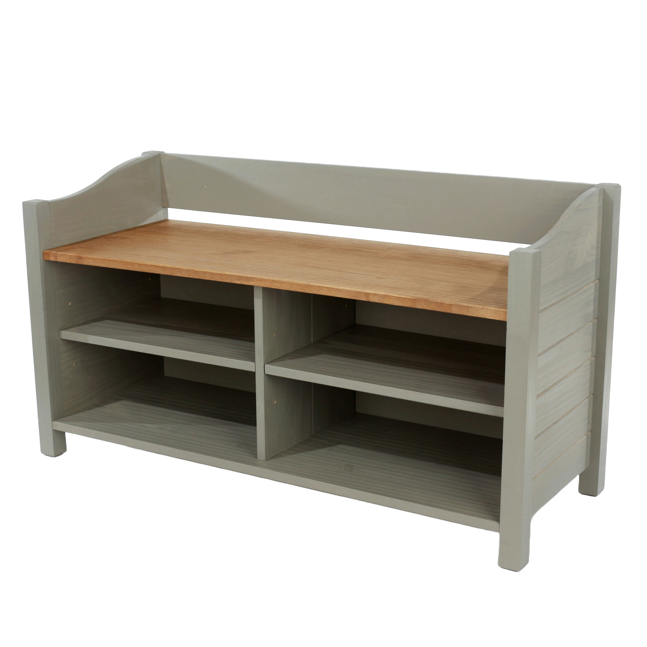 CECILIA Grey Shoe Cabinet - Large-sized, 2 Shelves, Holds 8 Pairs - Colton & Sawyer
