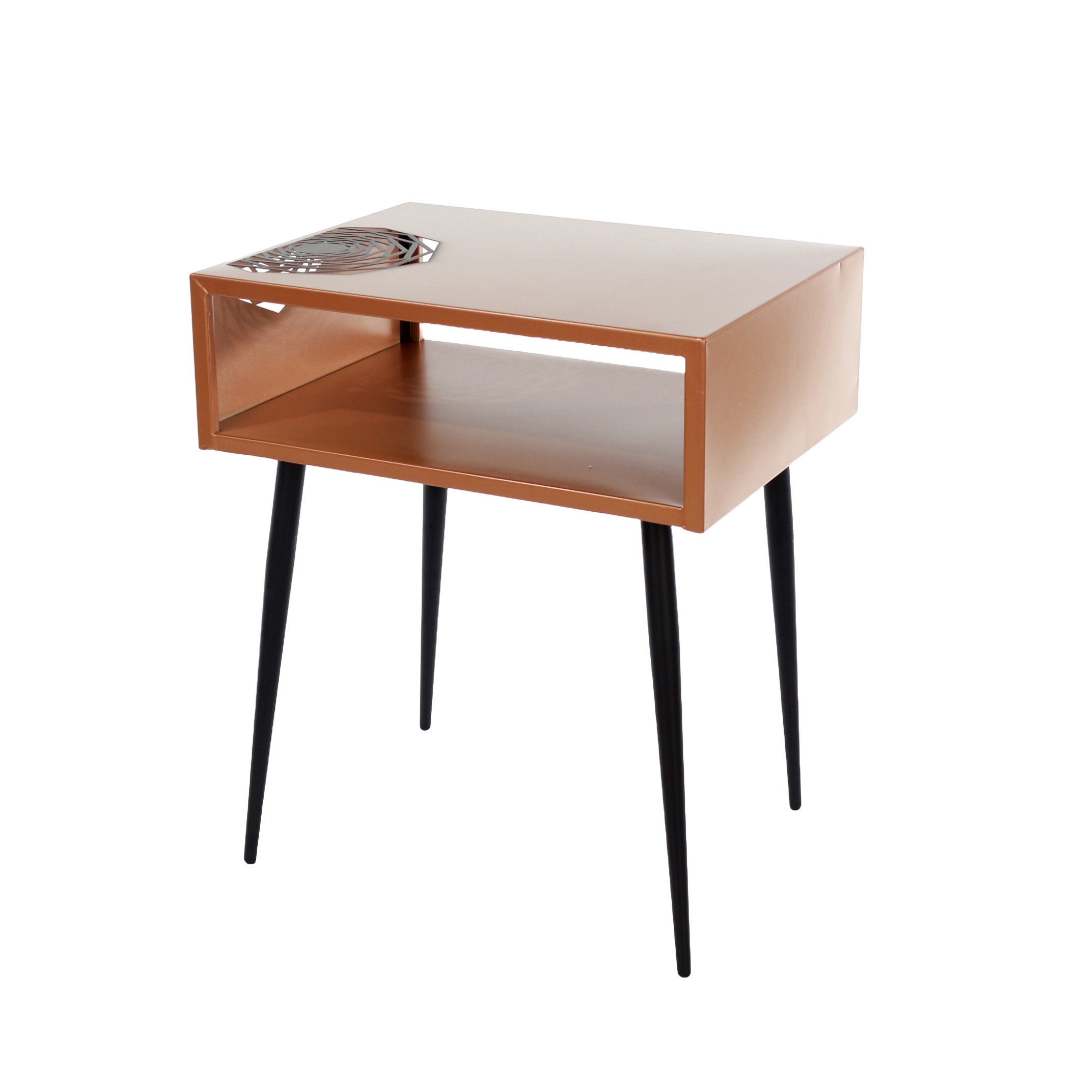 TOVEN Metal Bedside Table - Copper and Black - Colton & Sawyer
