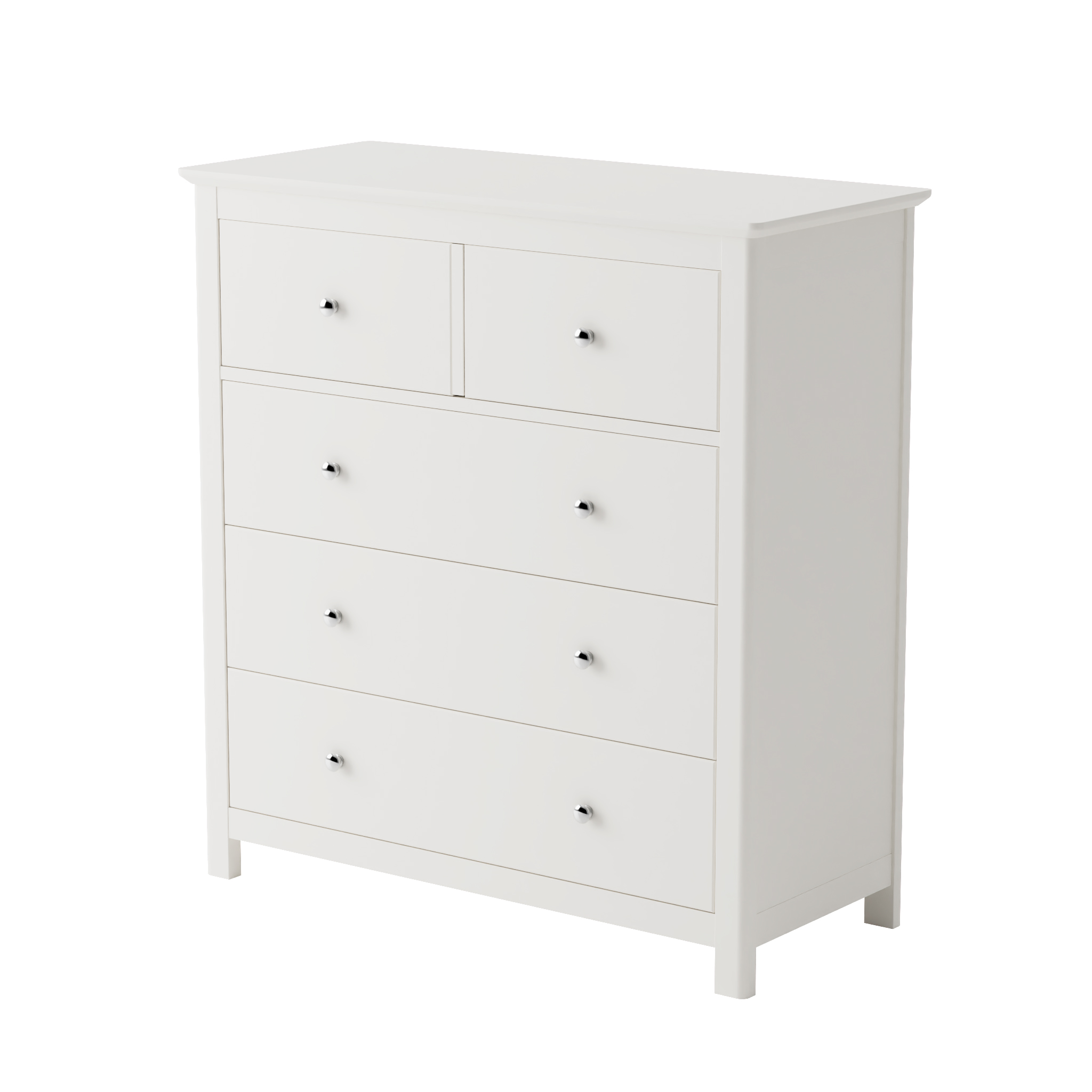 FAYRA White Chest of Drawers - Medium-sized, 5 Drawers - Colton & Sawyer