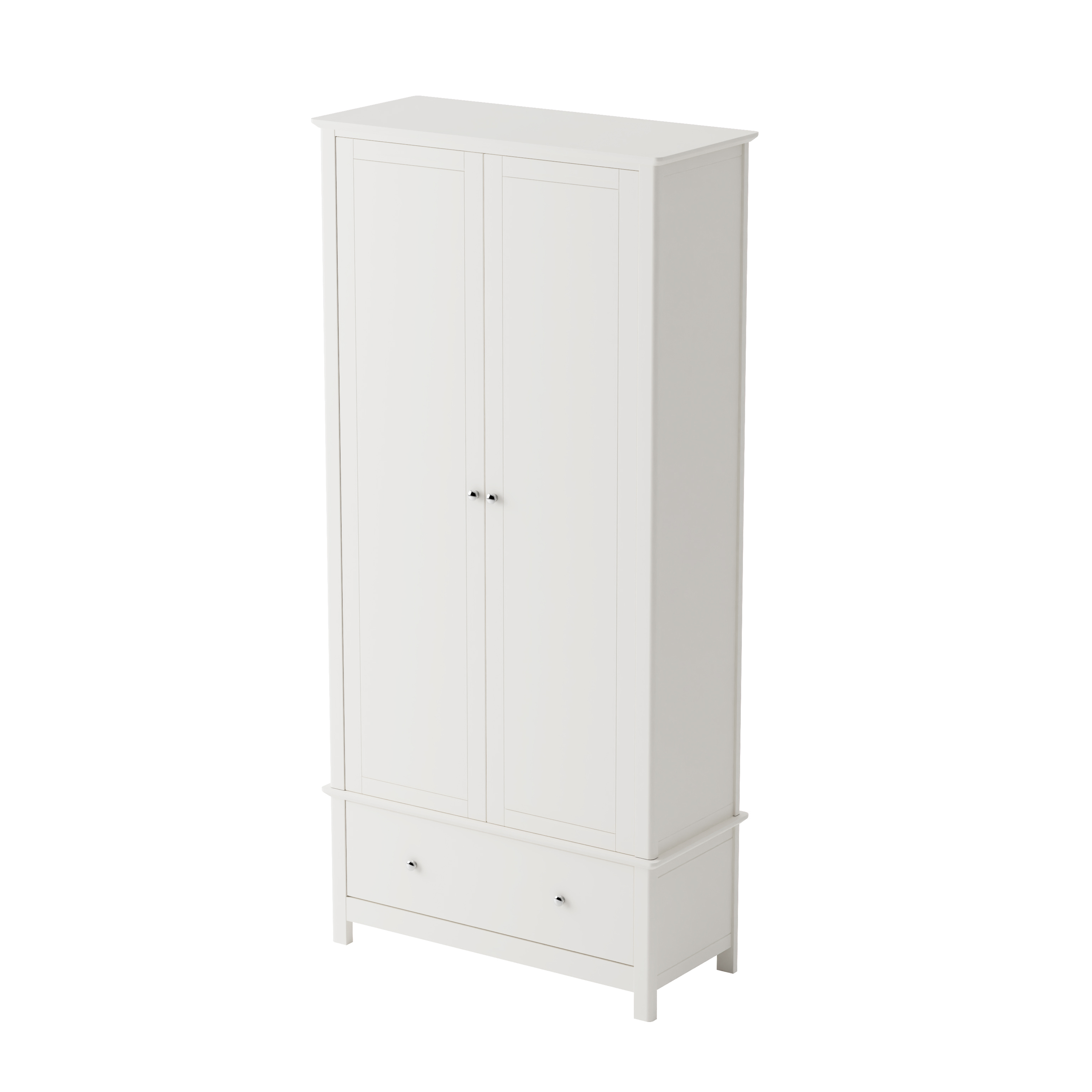 Wardrobe - FAYRA 2 Door 1 Drawer Wardrobe White 90cm - Colton & Sawyer