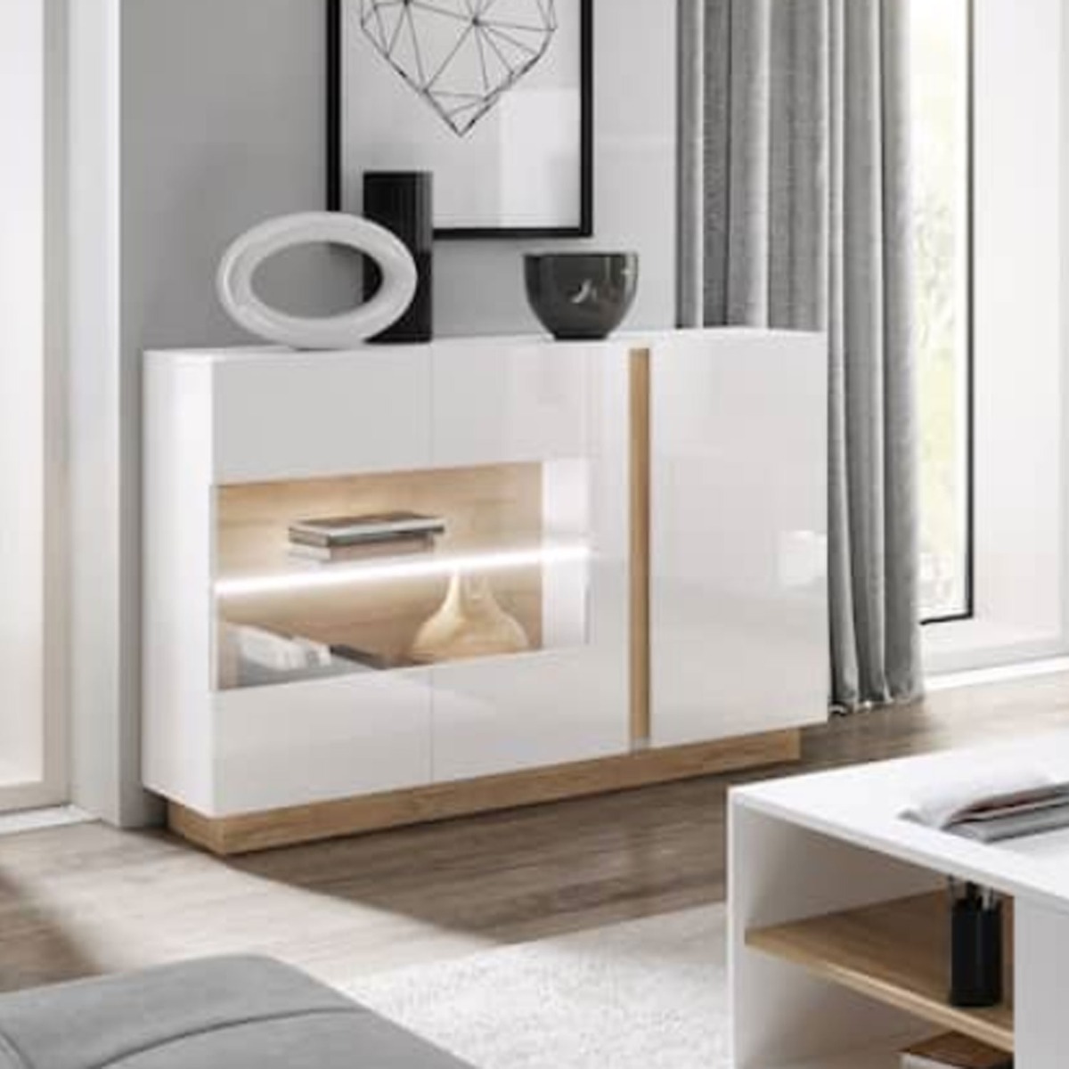 Nimbus Nectar Sideboard with 3 Doors - White - Art Nest