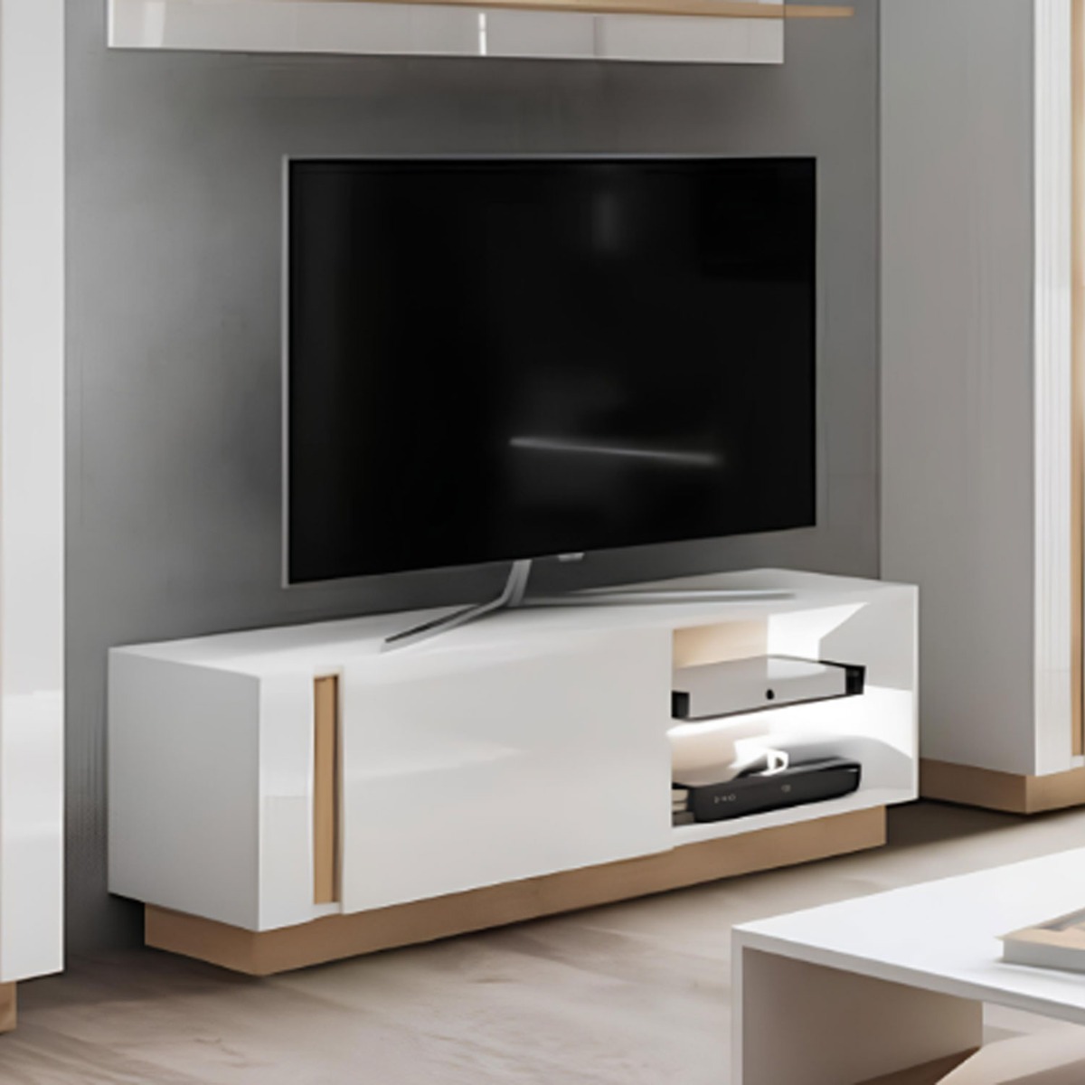 Nimbus Nectar TV Cabinet with 1 Pull Down Door - White - Art Nest