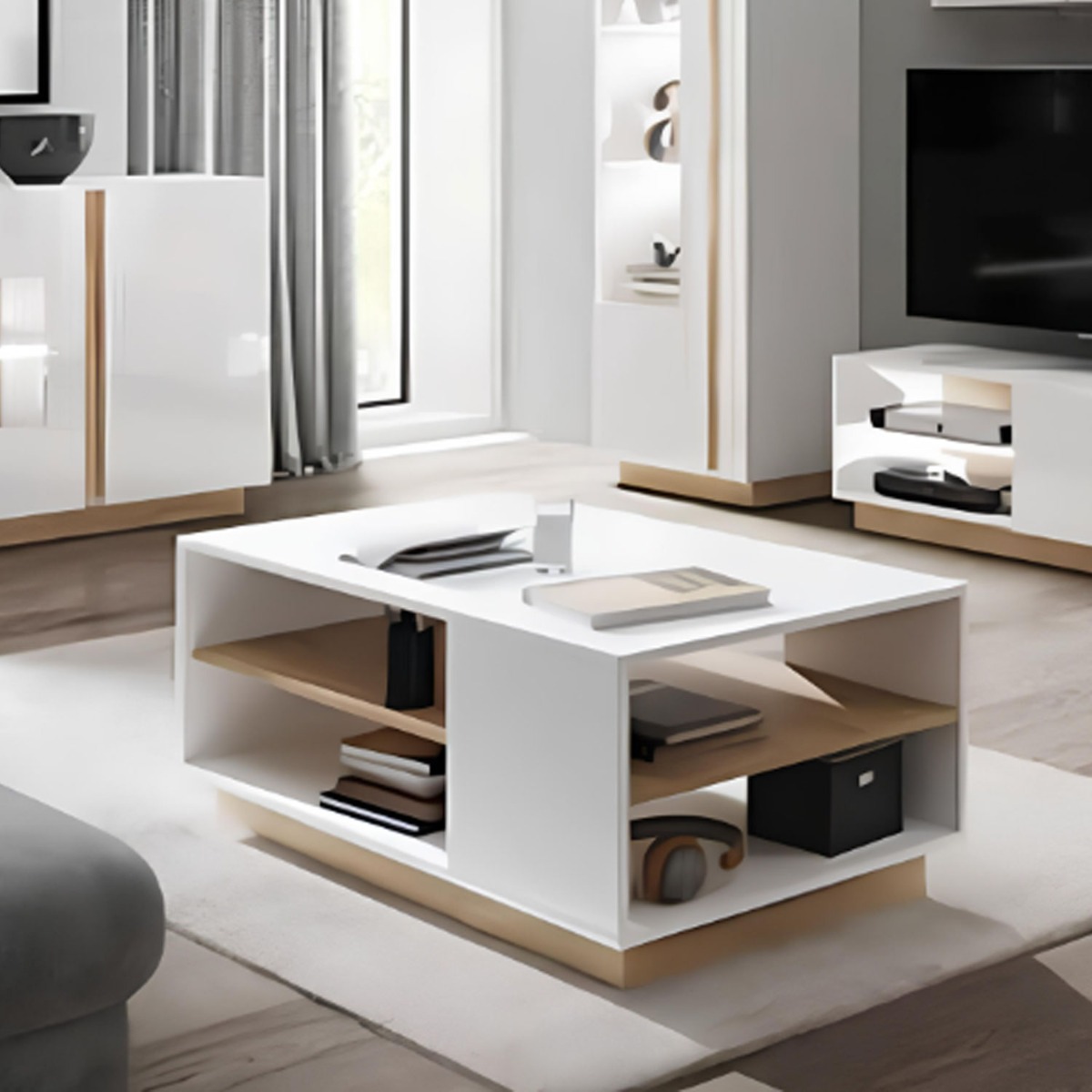 Nimbus Nectar Coffee Table in White - 100cm - Art Nest