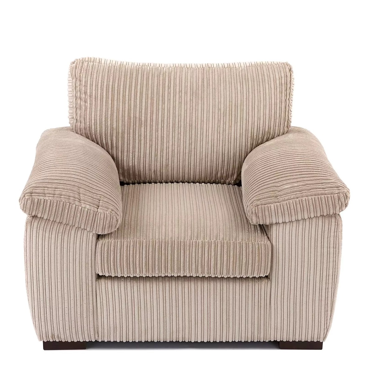 Armchair AMALFI Full Back Jumbo Cord Chair Cream - Sofa Central