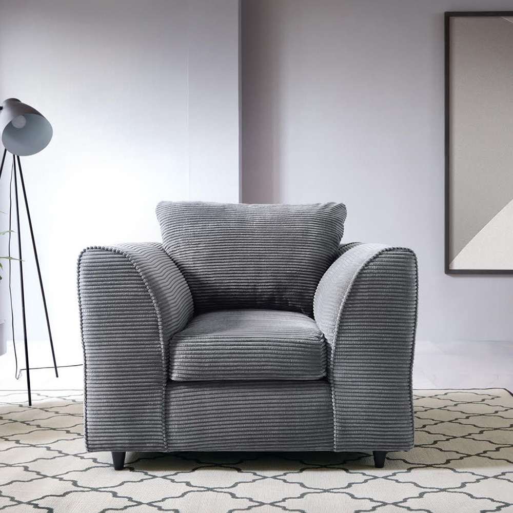 Jill Jumbo Armchair - Grey - Moonlight Interiors