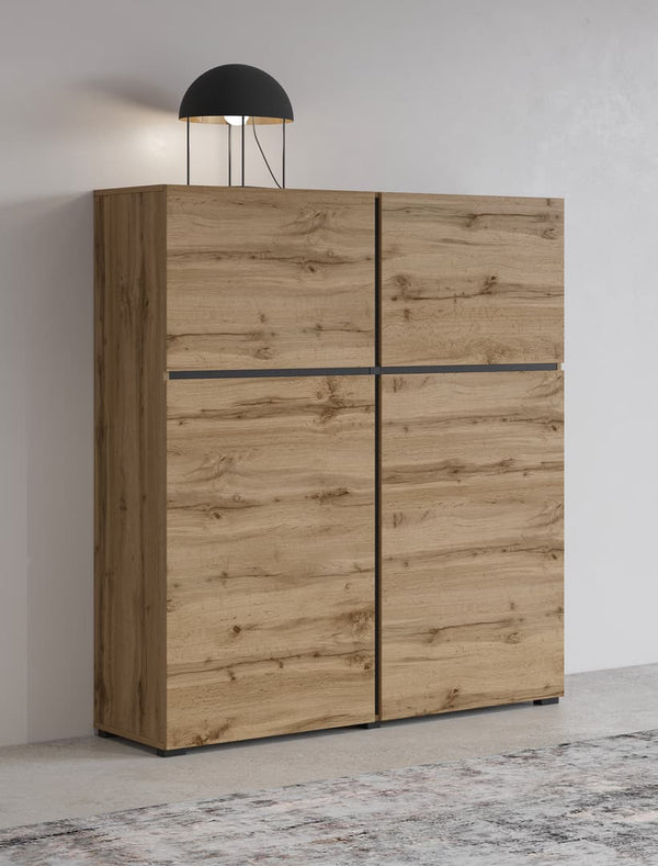 Display Rack - TAYLOR Display Cabinet Oak Wotan 119cm - Art Nest