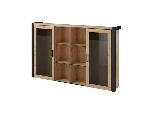 Display Rack - FREGENE Display Cabinet Oak Taurus 180cm - Art Nest