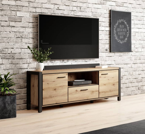 TV Cabinet - FREGENE TV Unit Oak Taurus 180cm - Art Nest