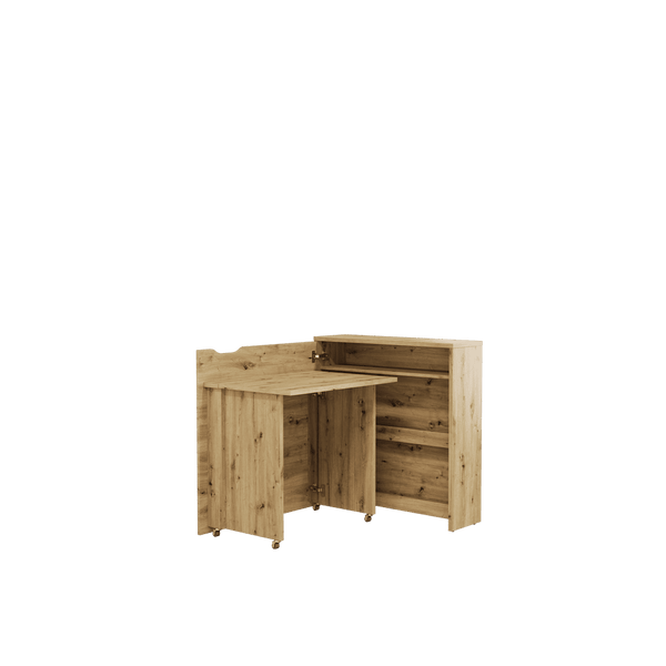 Office Desk - WILLA Convertible Hidden Desk Left Side Oak Artisan 90cm - Art Nest