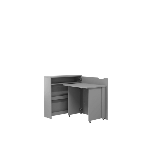 Office Desk - WILLA Convertible Hidden Desk Right Side Grey 90cm - Art Nest