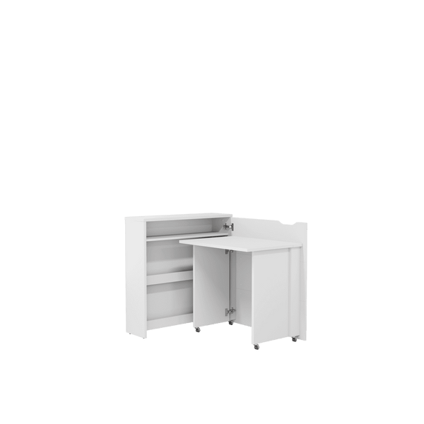Office Desk - WILLA Convertible Hidden Desk Right Side White Matt 90cm - Art Nest