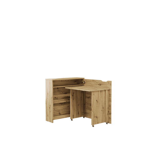 Office Desk - WILLA Convertible Hidden Desk Right Side Oak Artisan 90cm - Art Nest