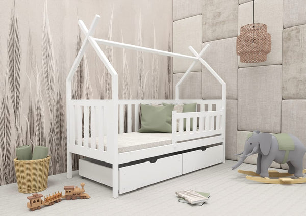 Single Bed - YUNA Wooden 3ft Bed White Matt - Art Nest
