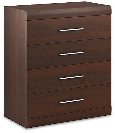 BOONE Oak Finish Chest of Drawers - Medium-sized, 4 Drawers - Art Nest