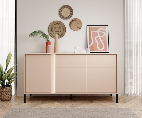 Sideboard - WALTON Sideboard with Drawers Beige 154cm - Art Nest