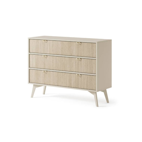 FORT Oak Finish Chest of Drawers - Medium-sized, 3 Drawers - Art Nest