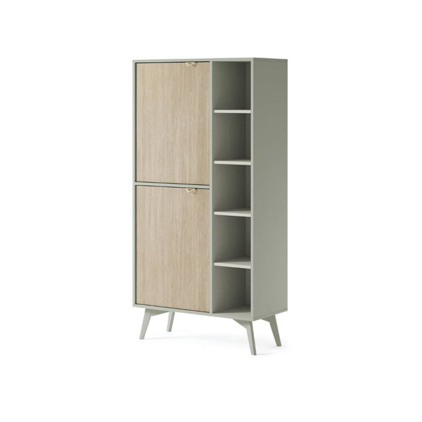 Display Rack - FLAHERTY Display Cabinet Green 80cm - Art Nest