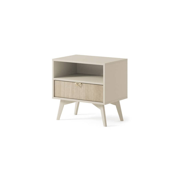 Bedside Table - FLAHERTY Nightstand Beige 54cm - Art Nest