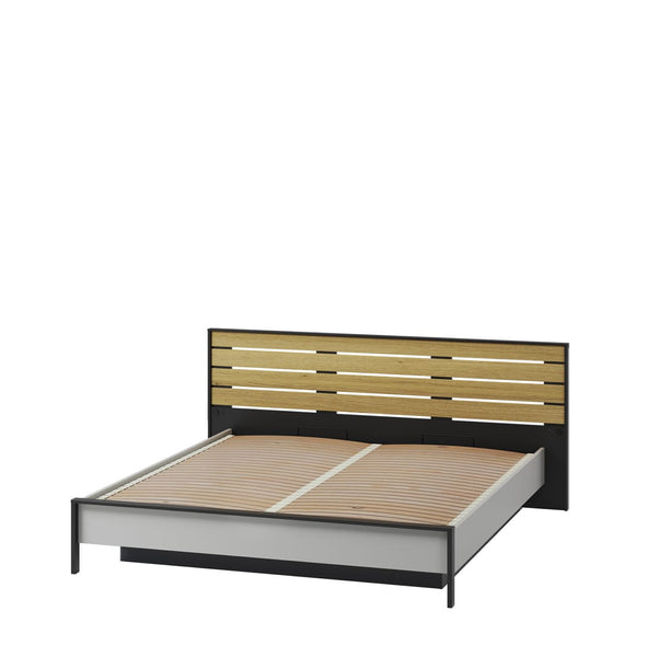Super Kingsize Bed - STARK Ottoman Bed Grey - Art Nest