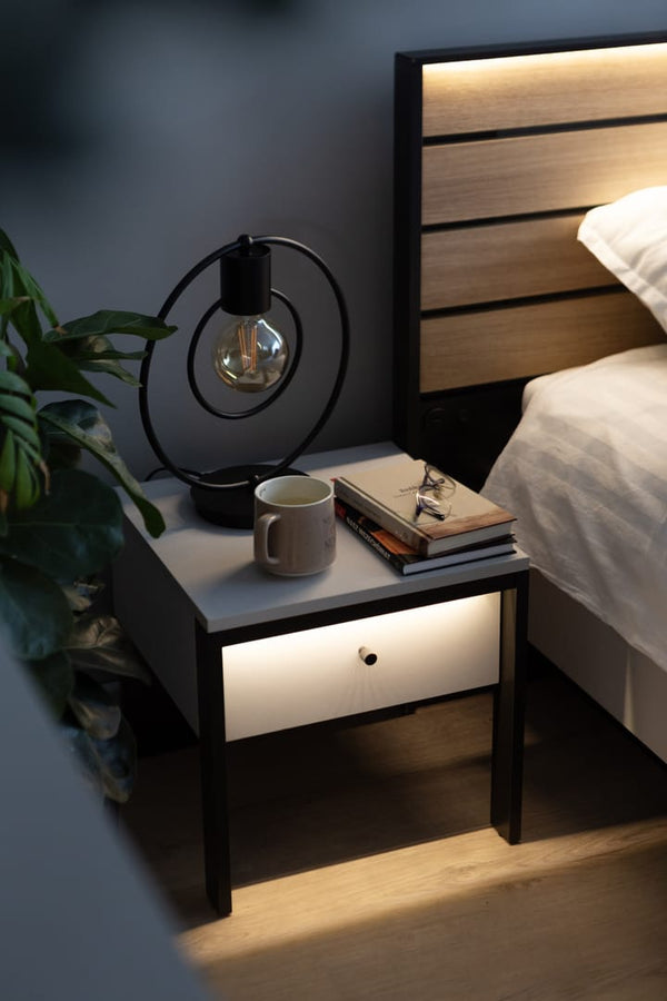 Bedside Table - STARK Nightstand Grey 40cm - Art Nest