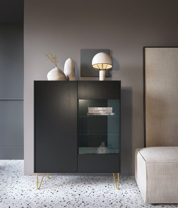 Display Rack - CANDICE Display Cabinet Black 97cm - Art Nest