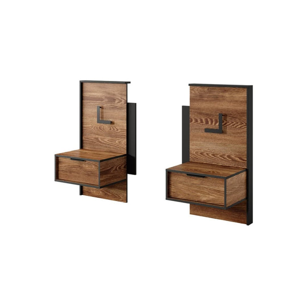 Bedside Table - ROBERTHA Nightstand Oak Chestnut 49cm - Art Nest