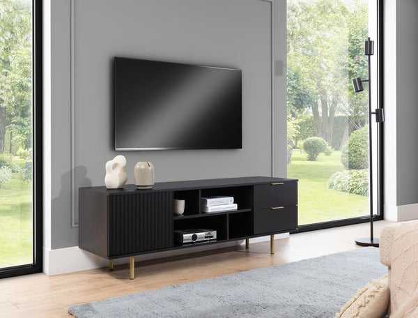 TV Cabinet - VOKA TV Unit Black 150cm - Art Nest