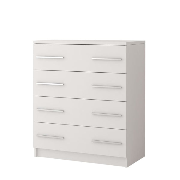 ORMISTON White Chest of Drawers - Medium-sized, 4 Drawers - Art Nest