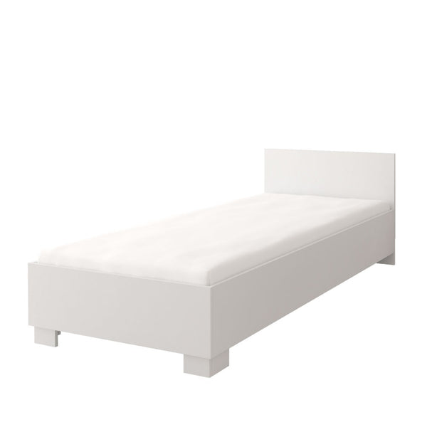 Single Bed - BRAYDEN Wooden 3ft Bed White Matt - Art Nest