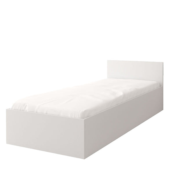 Single Bed - BRAYDEN Wooden 3ft Bed with Storage White Matt - Art Nest