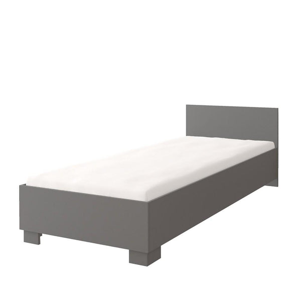 Single Bed - BRAYDEN Wooden 3ft Bed Grey Matt - Art Nest
