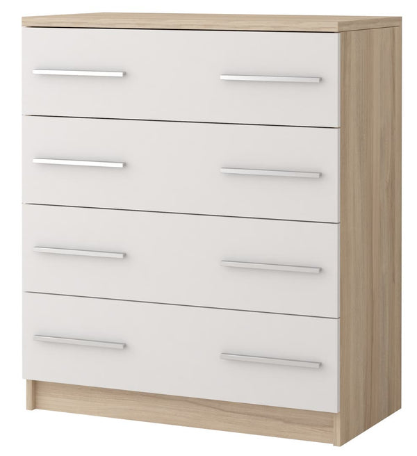 ORMISTON Oak Finish Chest of Drawers - Medium-sized, 4 Drawers - Art Nest