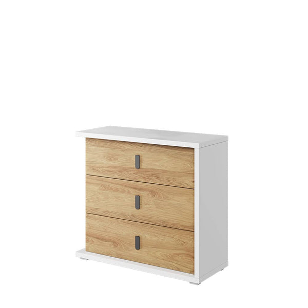 MAIDENHEAD Oak Finish Chest of Drawers - Medium-sized, 3 Drawers - Art Nest