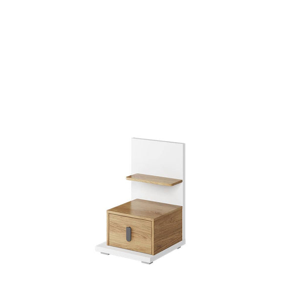 Bedside Table - DENISE Left Side Nightstand Natural Hickory 43cm - Art Nest