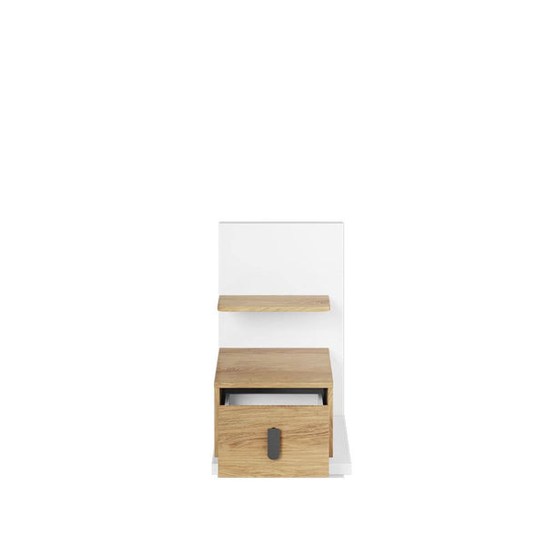 Bedside Table - DENISE Right Side Nightstand Natural Hickory 43cm - Art Nest