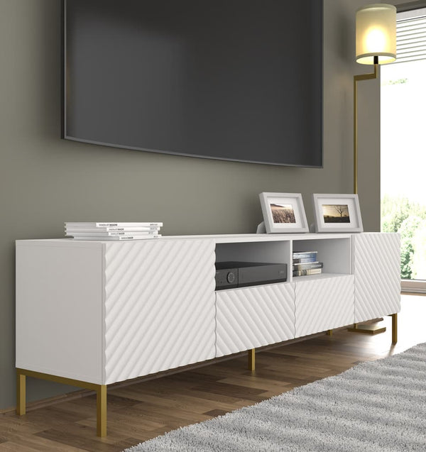 TV Cabinet - CLAIRE TV Unit White 200cm - Art Nest