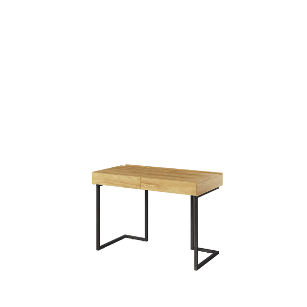 Office Desk - BARCENA Computer Desk Oak Hickory 110cm - Art Nest